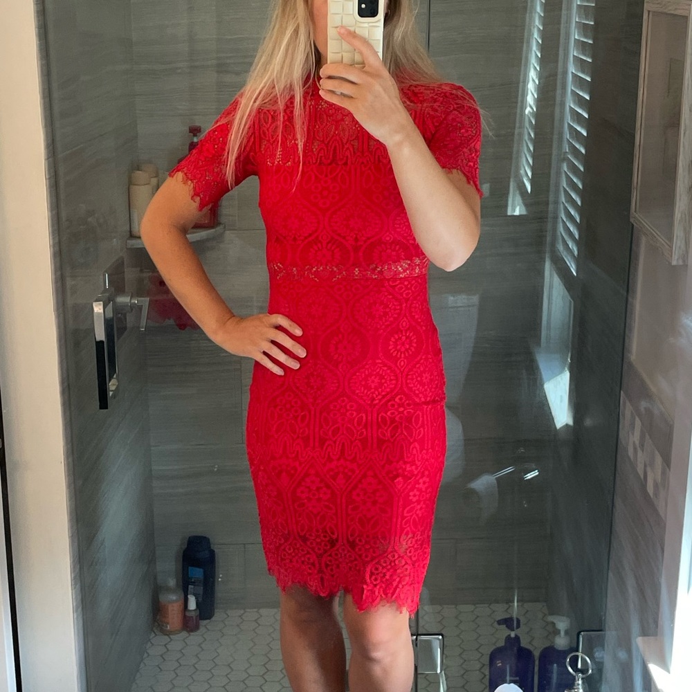 Lulus red lace dress